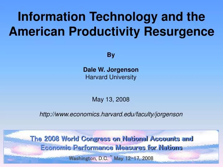 information technology and the american productivity resurgence