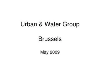 Urban &amp; Water Group Brussels