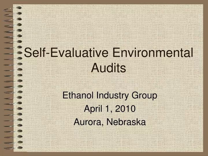 self evaluative environmental audits