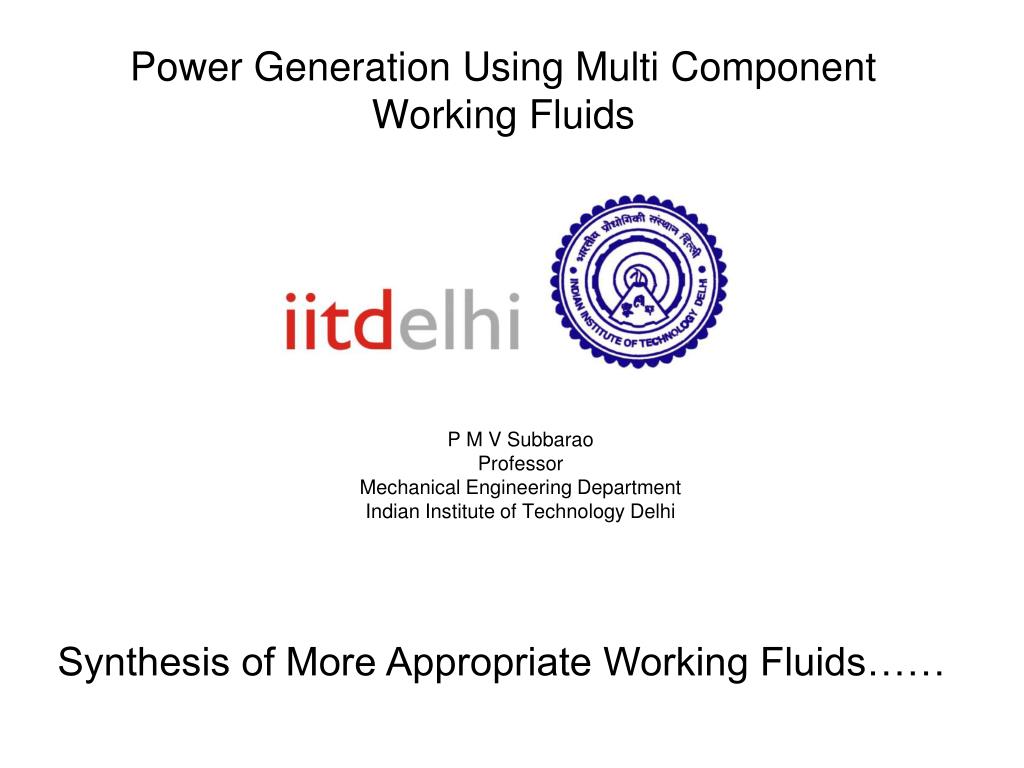 Multi Component Fluid PPT - Multi-Component Working Fluids for Enhanced Power Generation ...