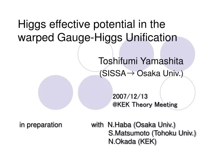 higgs effective potential in the warped gauge higgs unification