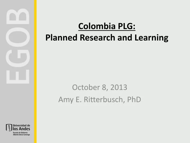 colombia plg planned research and learning