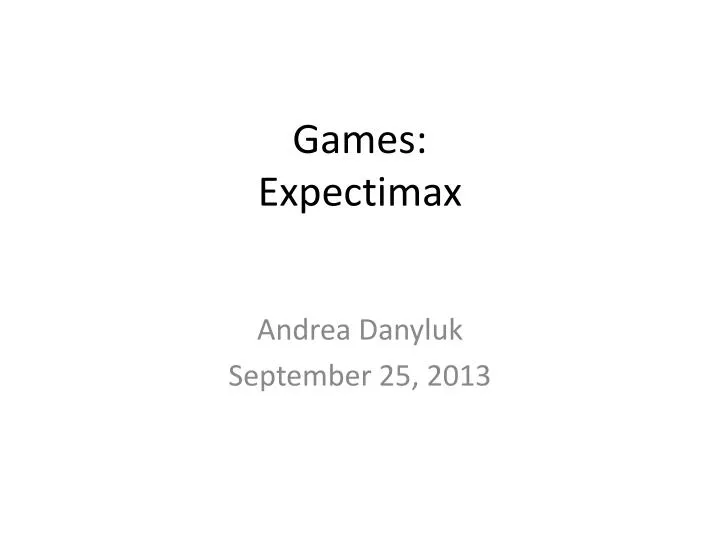 games expectimax