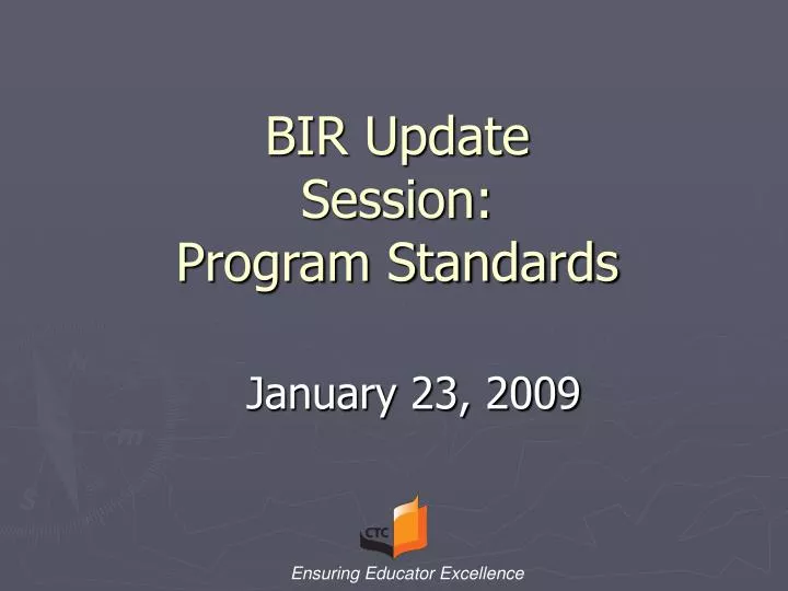 bir update session program standards