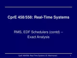 CprE 458/558: Real-Time Systems