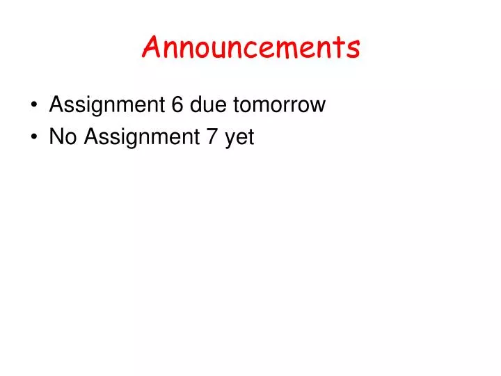 announcements