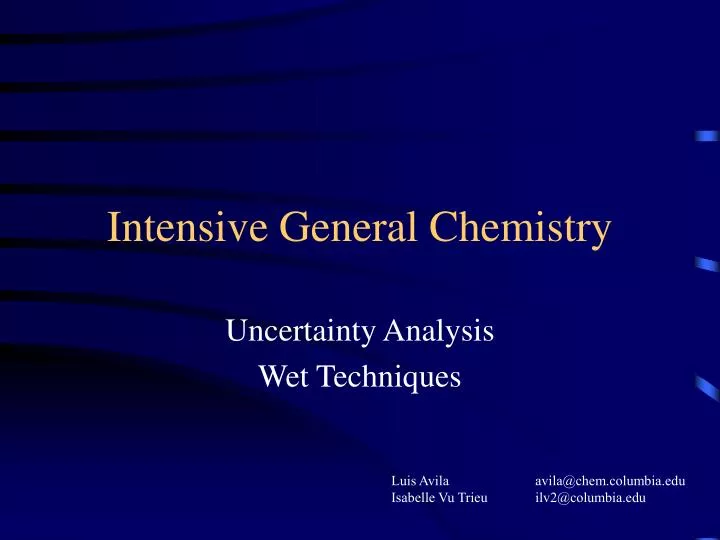 intensive general chemistry