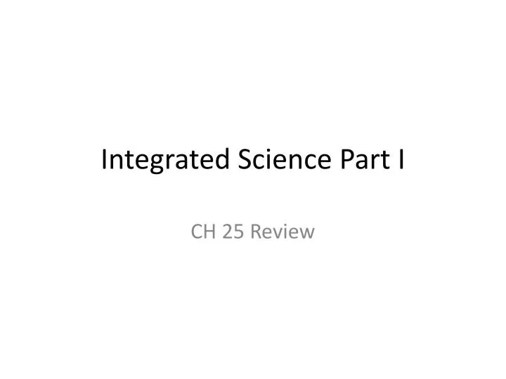 integrated science part i