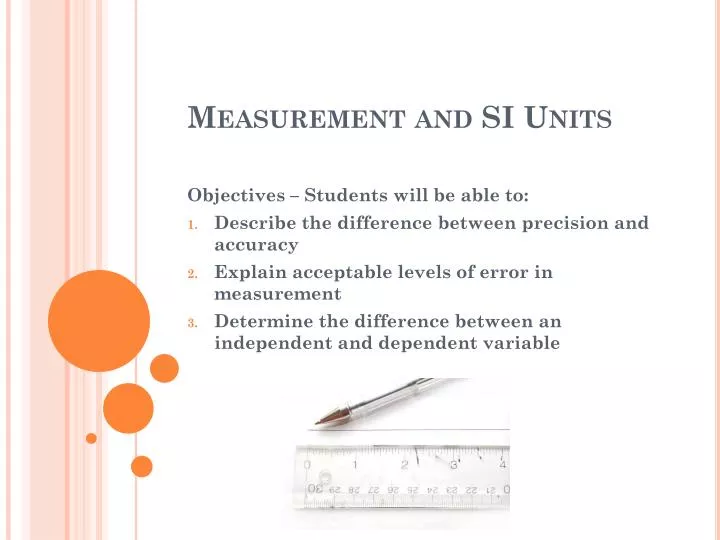 measurement and si units