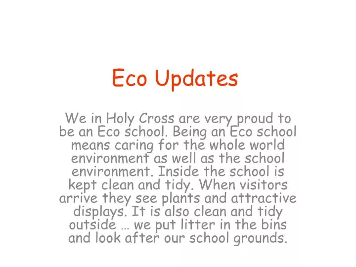 eco updates