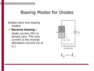 Biasing Modes for Diodes