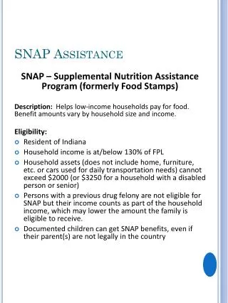 SNAP Assistance