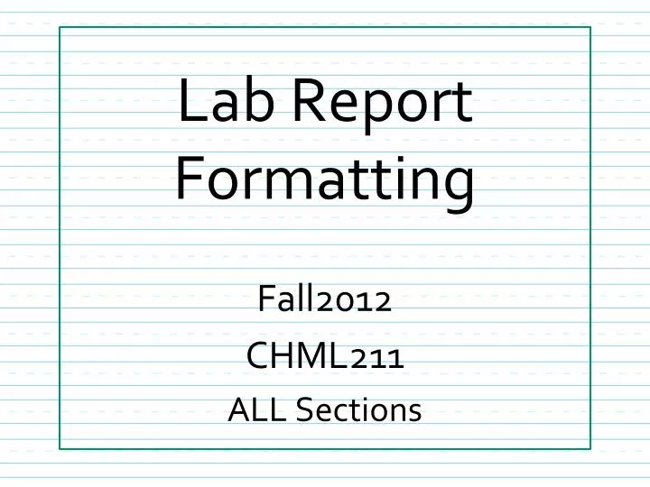 lab report formatting