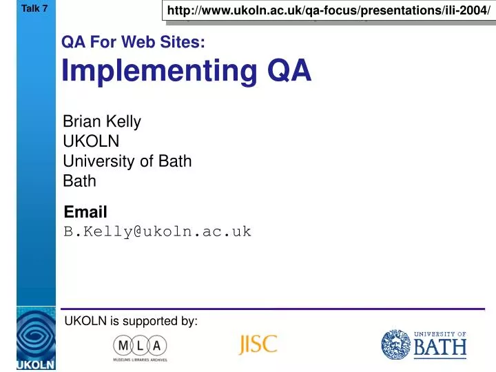 qa for web sites implementing qa