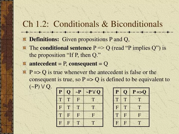 ch 1 2 conditionals biconditionals