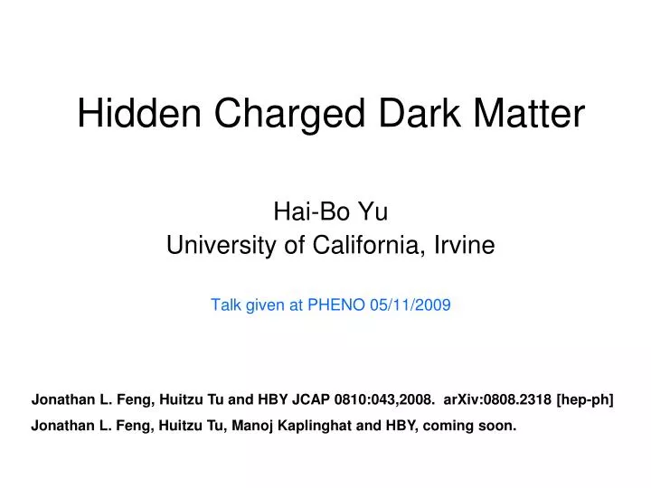 hidden charged dark matter