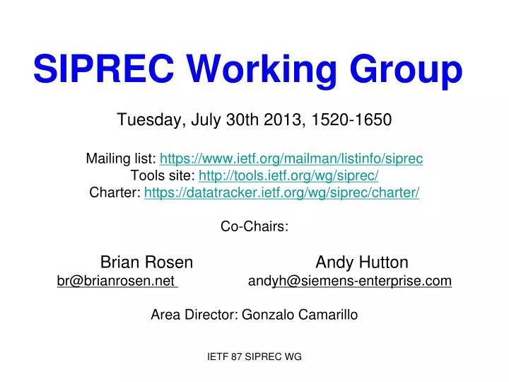 siprec working group