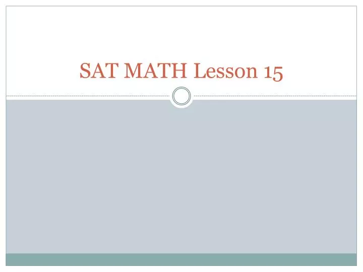 sat math lesson 15