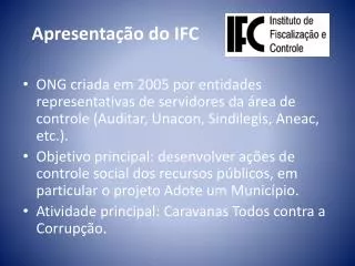 apresenta o do ifc
