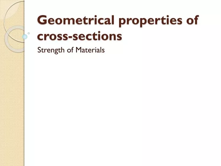 geometrical properties of cross sections