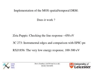 Implementation of the MOS spatial/temporal DRM: Does it work ?