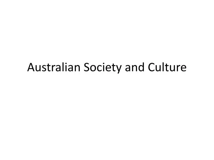 australian society and culture