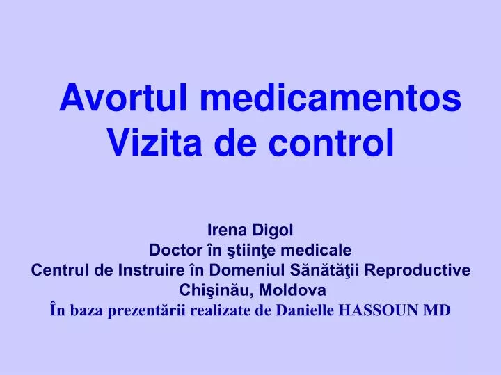 avortul medicamentos vizita de control