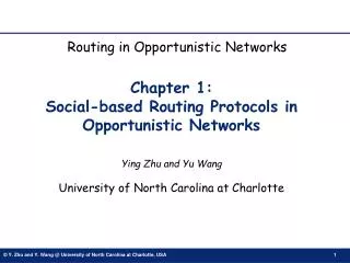 Chapter 1: Social-based Routing Protocols in Opportunistic Networks