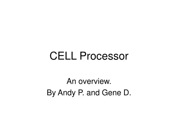 cell processor