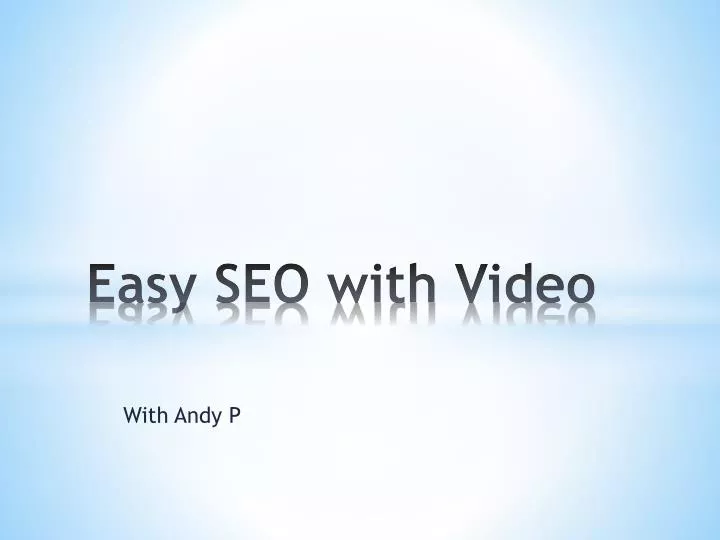 easy seo with video