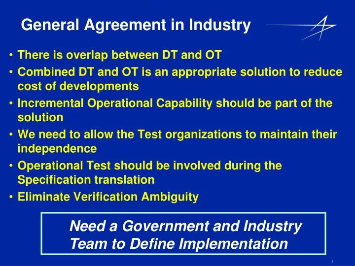 general agreement in industry