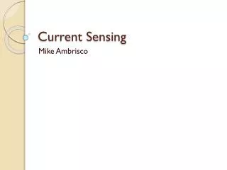 Current Sensing