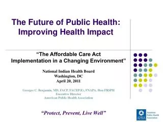 The Future of Public Health: Improving Health Impact