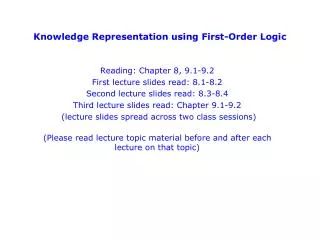 Knowledge Representation using First-Order Logic