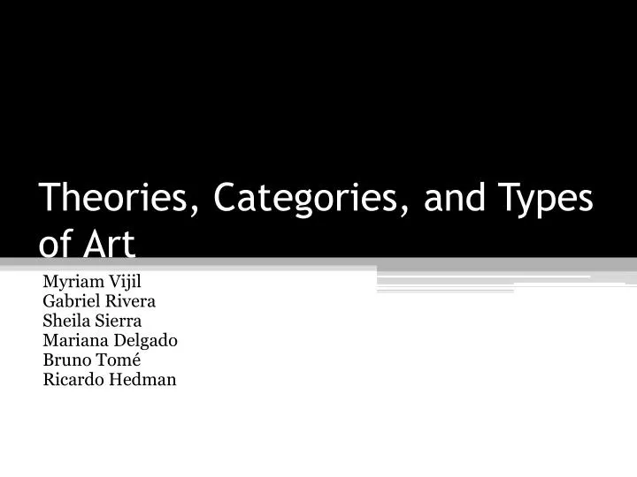theories categories and types of art