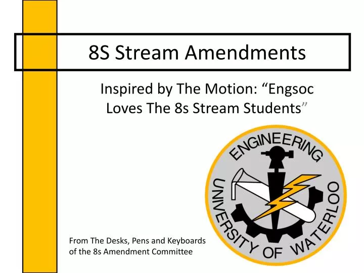 8s stream amendments