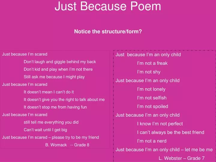 just because poem