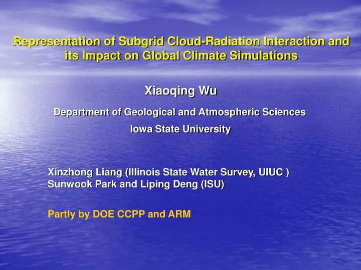 representation of subgrid cloud radiation interaction and its impact on global climate simulations