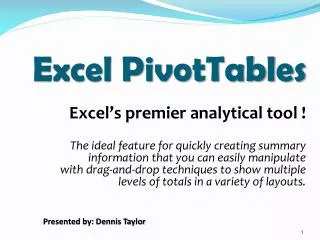 Excel PivotTables