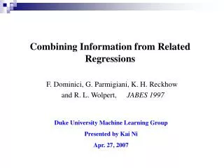 Combining Information from Related Regressions