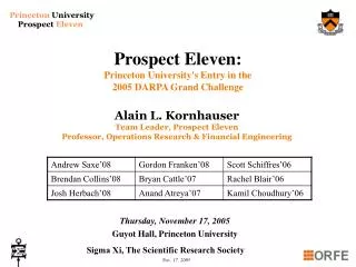 Prospect Eleven: Princeton University's Entry in the 2005 DARPA Grand Challenge