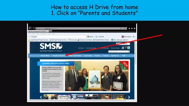 how to access h drive from home 1 click on parents and students