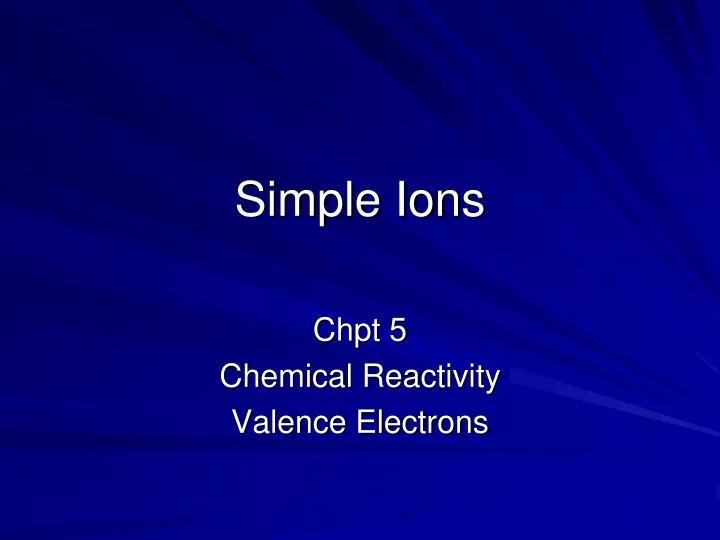 simple ions