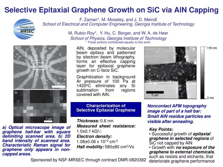 selective epitaxial graphene growth on sic via aln capping