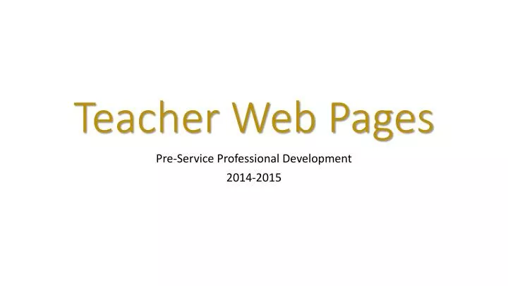 teacher web pages