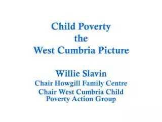 Child Poverty the West Cumbria Picture