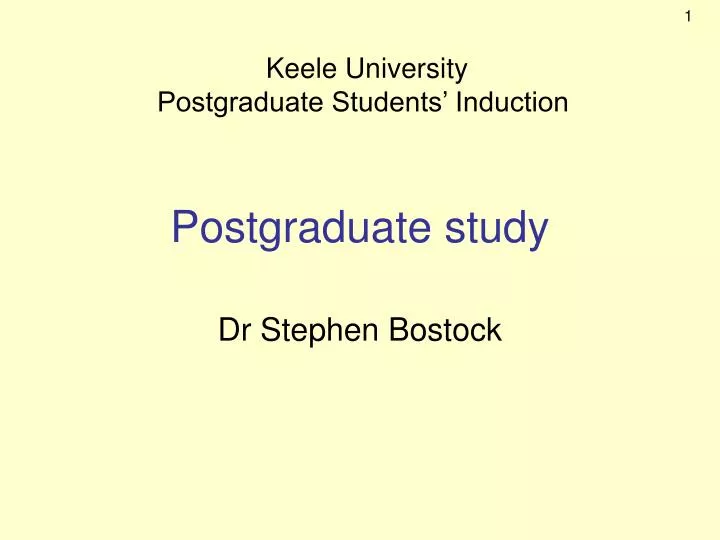 postgraduate study