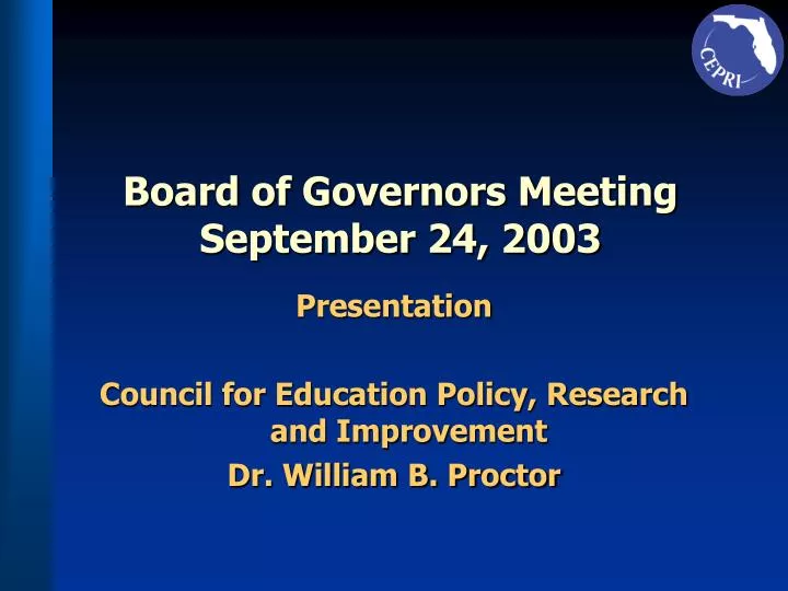 board of governors meeting september 24 2003