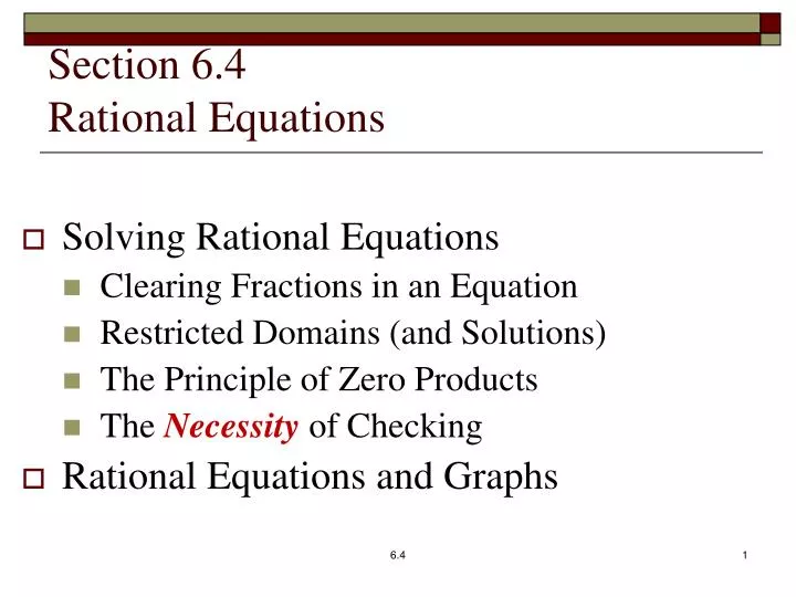 section 6 4 rational equations