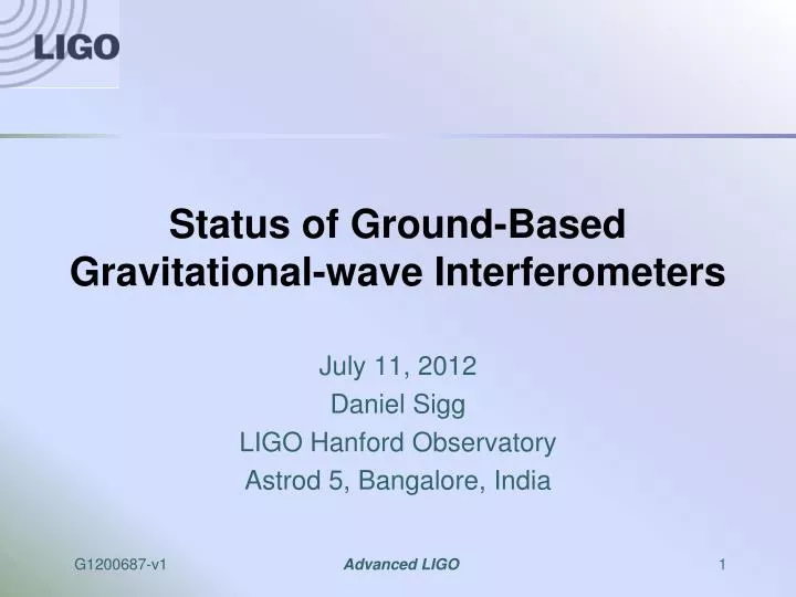 status of ground based gravitational wave interferometers